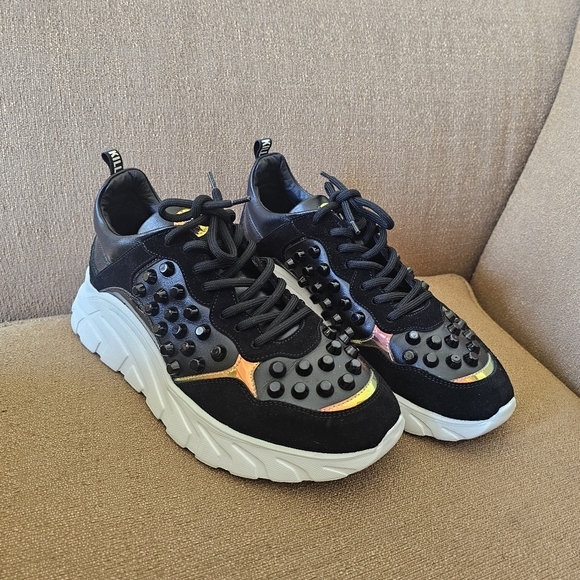John Richmond Studded Chunky Leather Sneakers Size 10 US, EU 43 Men's NWOT - Picture 2 of 13